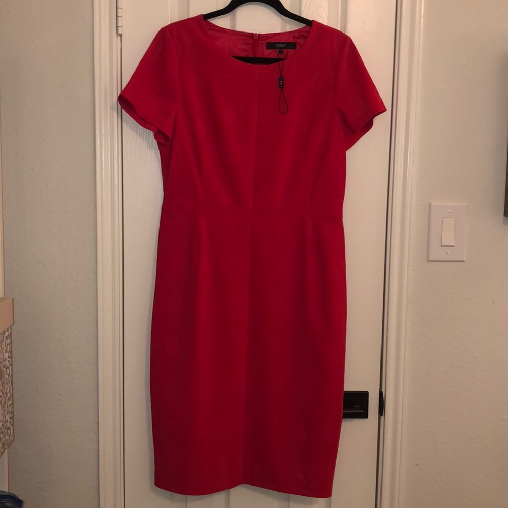 NEXT UK Career Dress Back Zip Fuchsia NWOT